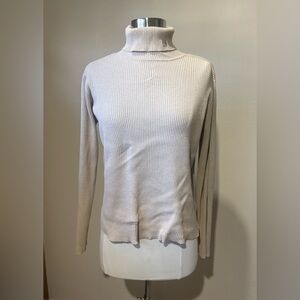 Ralph Lauren Cream Ribbed Turtleneck Sweater